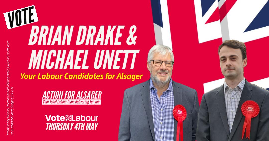 Vote Brian Drake & Michael Unett on Thursday 4th May